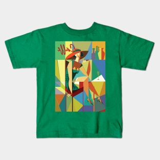 Woman at Cafe Kids T-Shirt